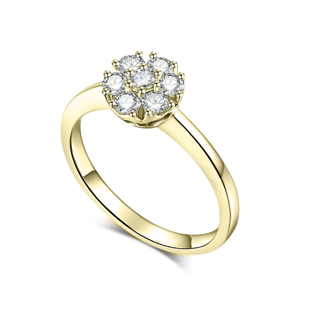 Inel din aur galben cu pietre Diamant