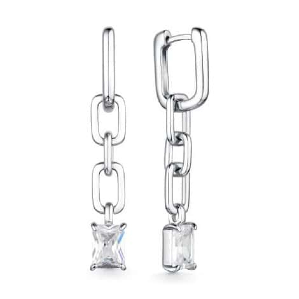 Cercei Pusete din argint  cu pietre Cubic Zirconia Incolor