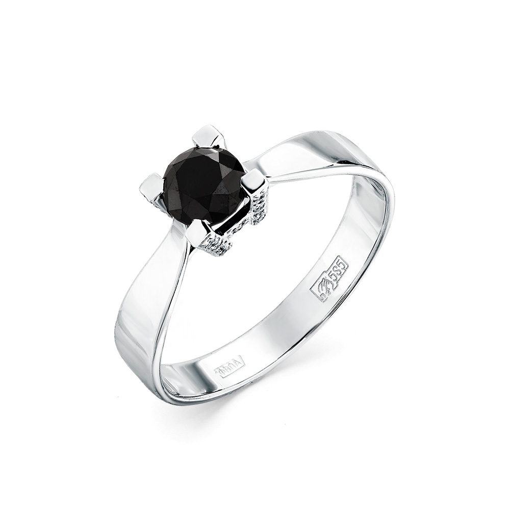Inel din aur alb cu pietre Diamant, Diamant negru