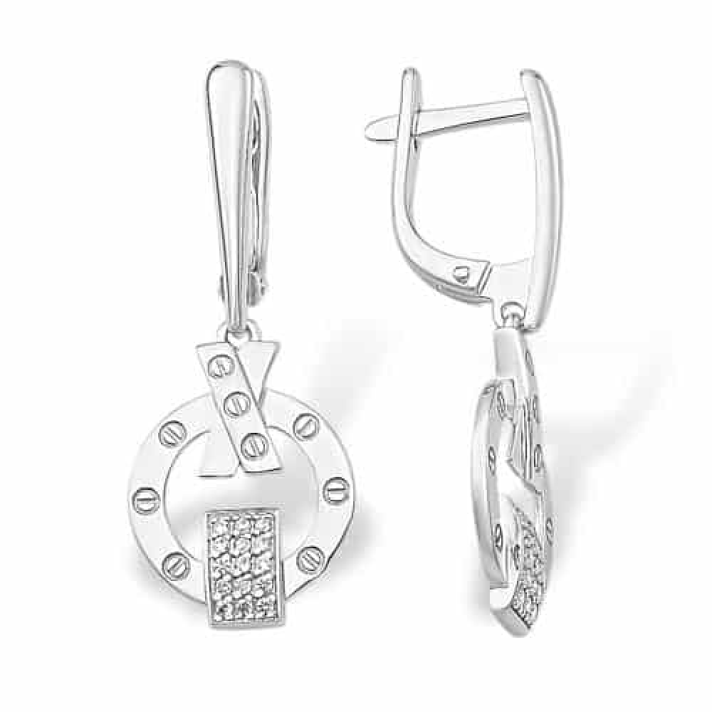 Cercei Suspendați din argint  cu pietre Cubic Zirconia Incolor