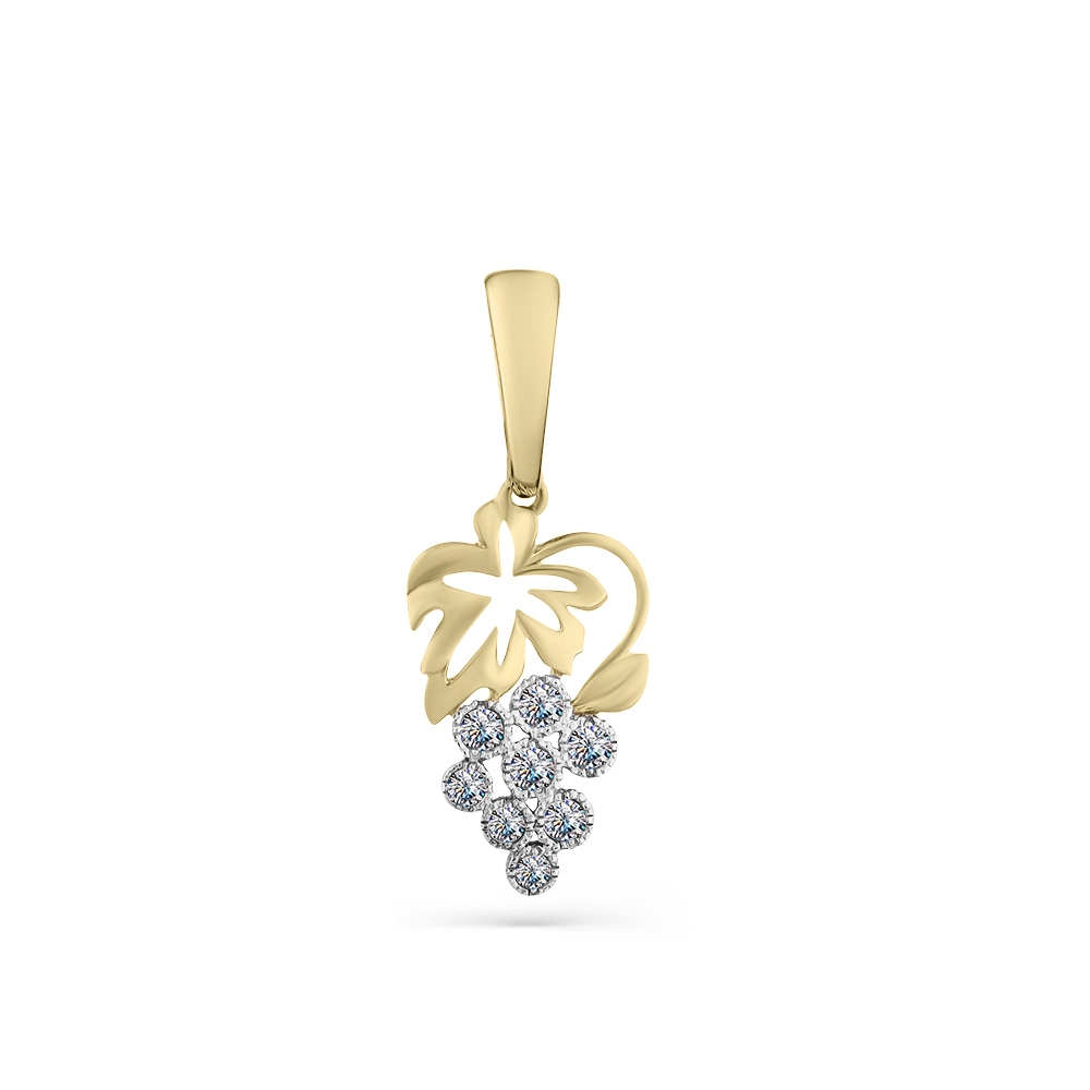 Pandantiv din aur galben cu pietre Cubic Zirconia Incolor