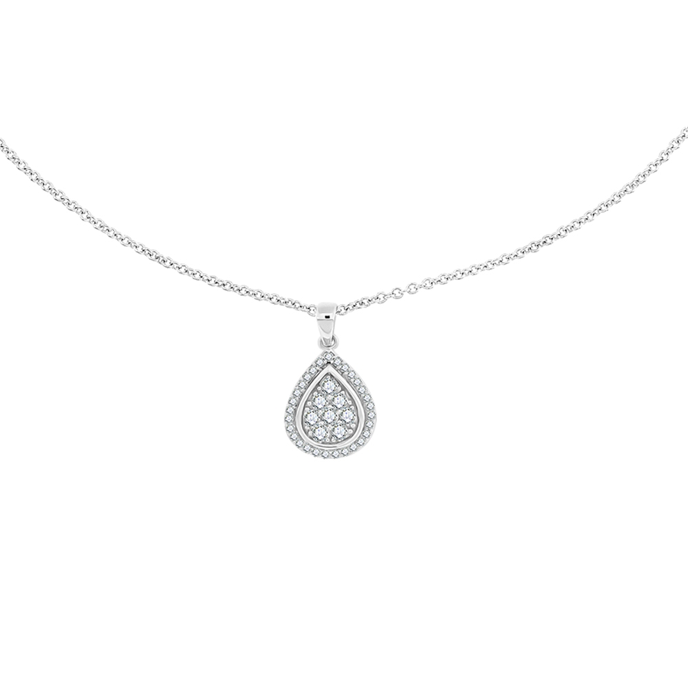 Colier din aur alb cu pietre Diamant