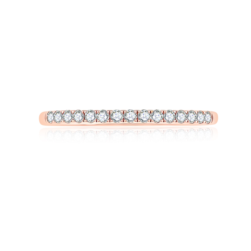 Inel din aur roz cu pietre Diamant