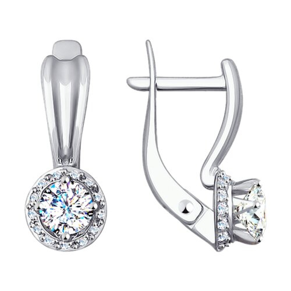 Inel din aur alb cu pietre Cubic Zirconia Incolor