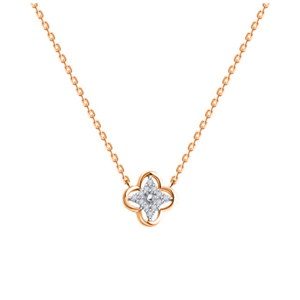 Colier din aur roz cu pietre Diamant