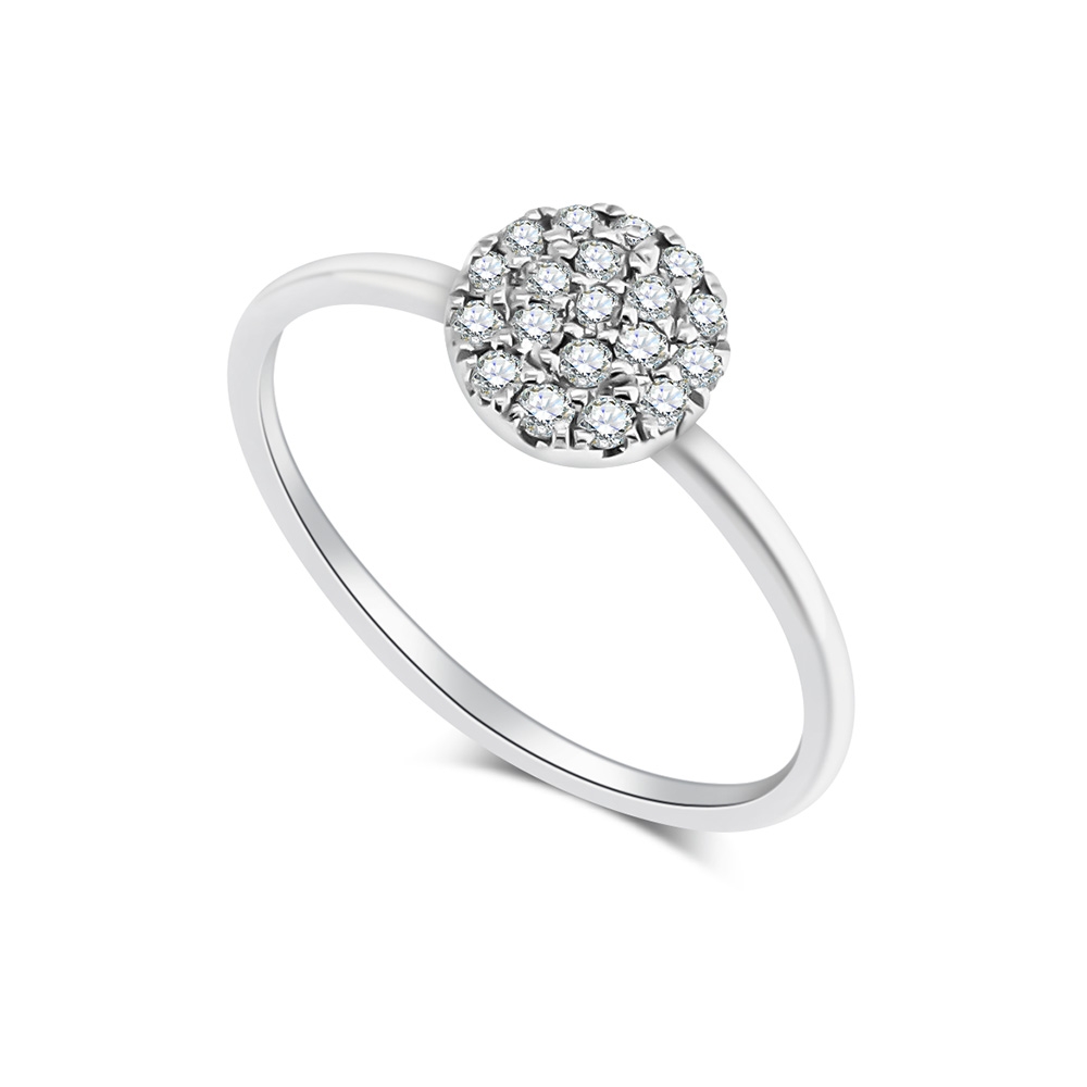 Inel din aur alb cu pietre Diamant
