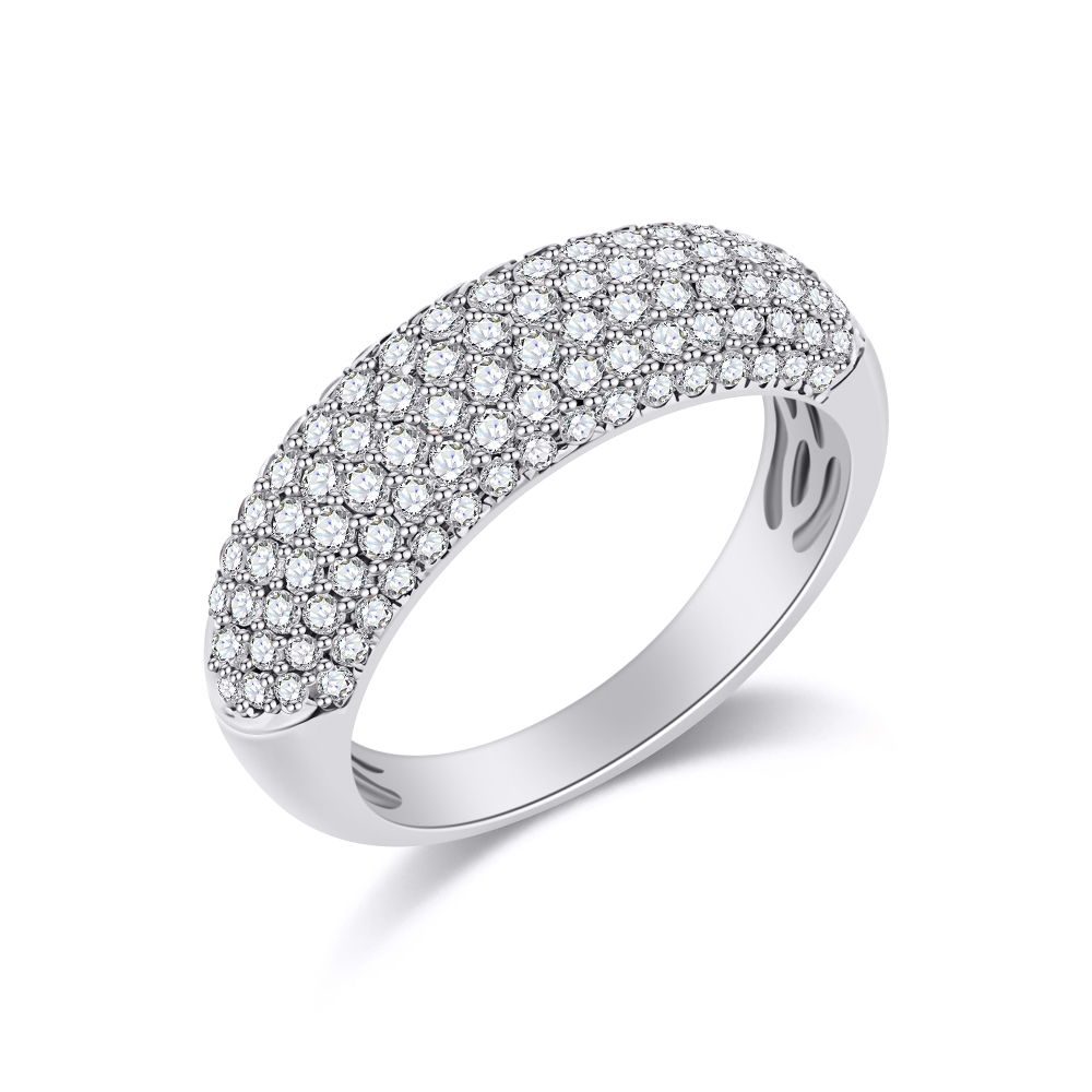 Inel din aur alb cu pietre Diamant