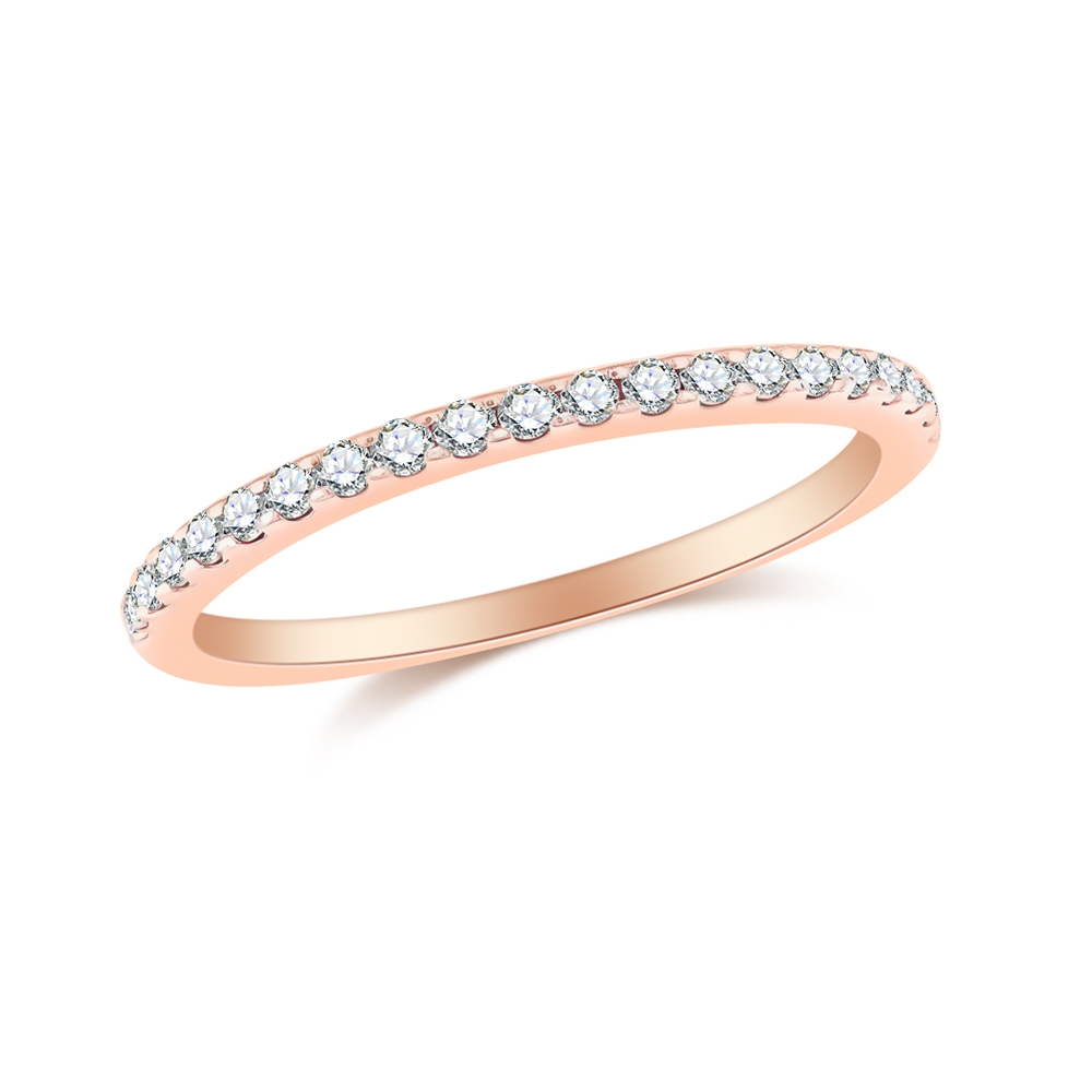 Inel din aur roz cu pietre Diamant