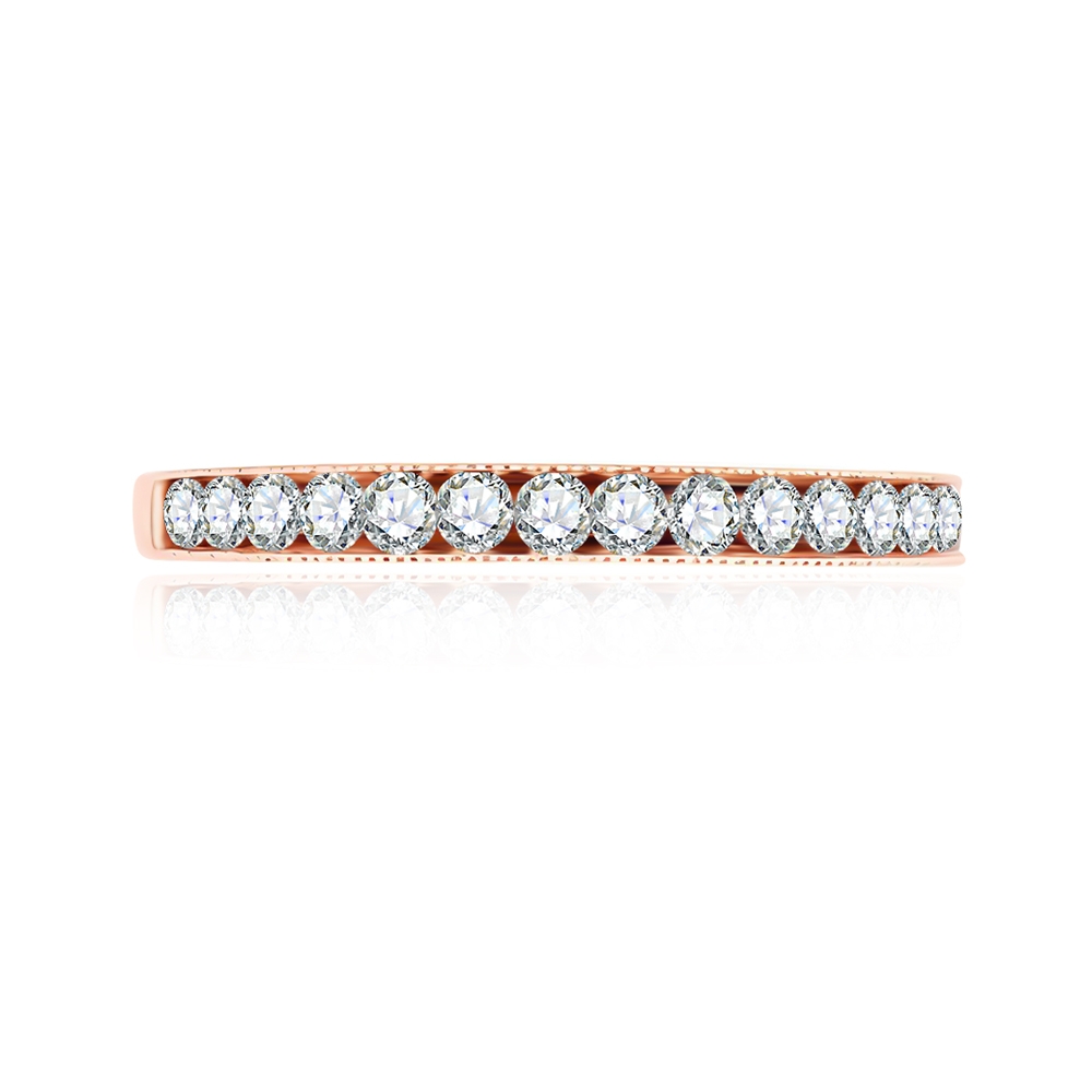 Inel din aur roz cu pietre Diamant