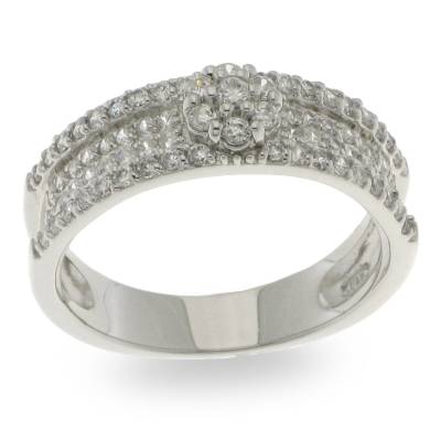 Inel din argint  cu pietre Cubic Zirconia Incolor