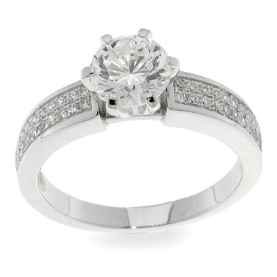 Inel din argint  cu pietre Cubic Zirconia Incolor