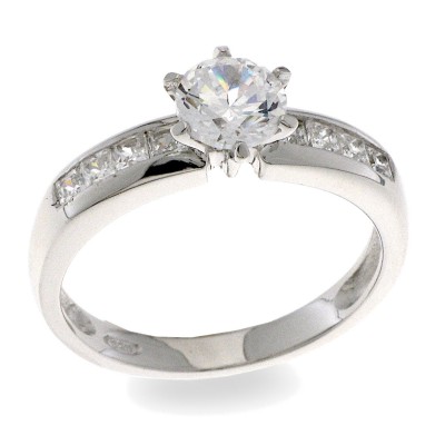 Inel din argint  cu pietre Cubic Zirconia Incolor
