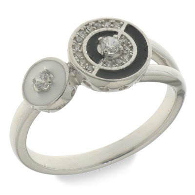 Inel din argint  cu pietre Cubic Zirconia Incolor, Finift