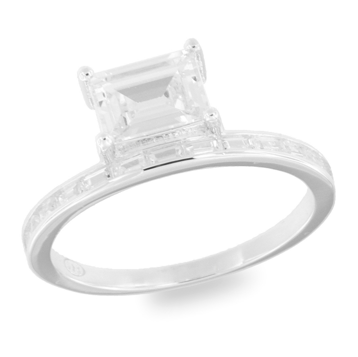 Inel din argint  cu pietre Cubic Zirconia Incolor