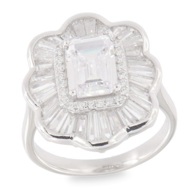 Inel din argint  cu pietre Cubic Zirconia Incolor
