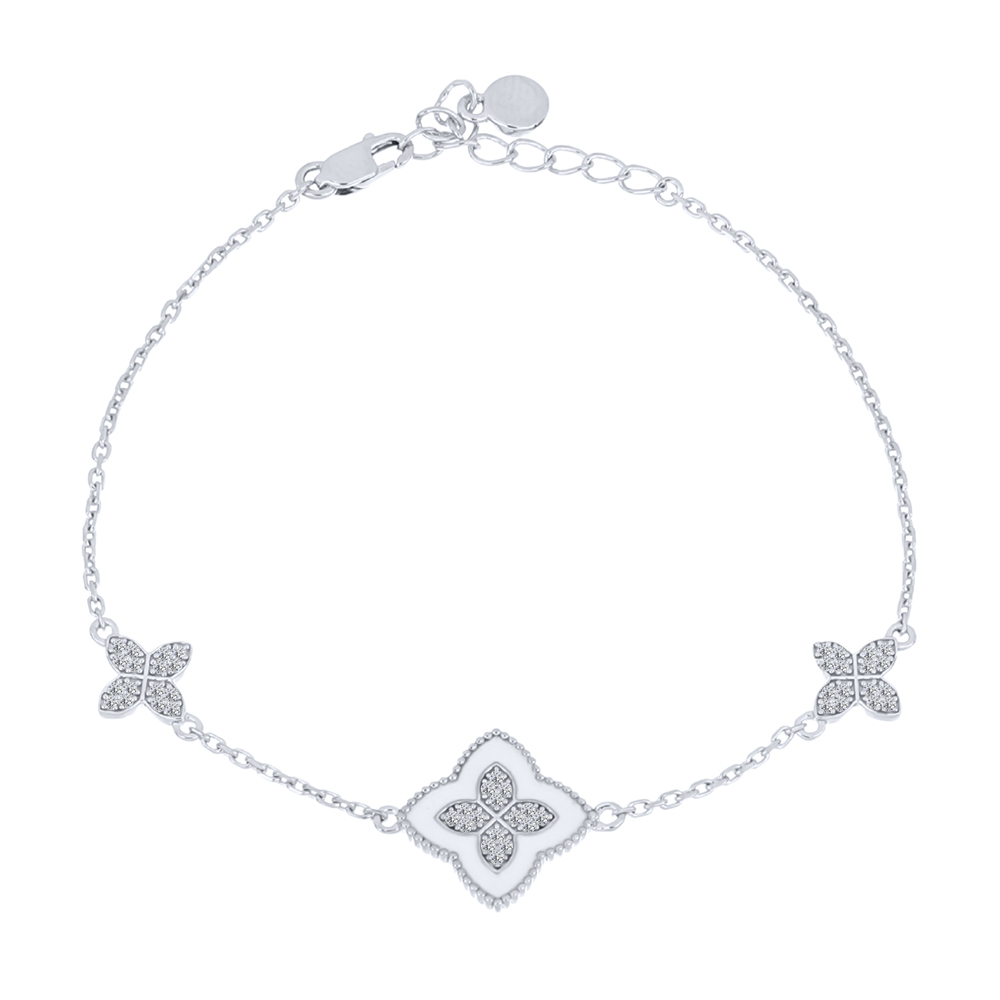 Brățară din argint  cu pietre Cubic Zirconia Incolor, Finift