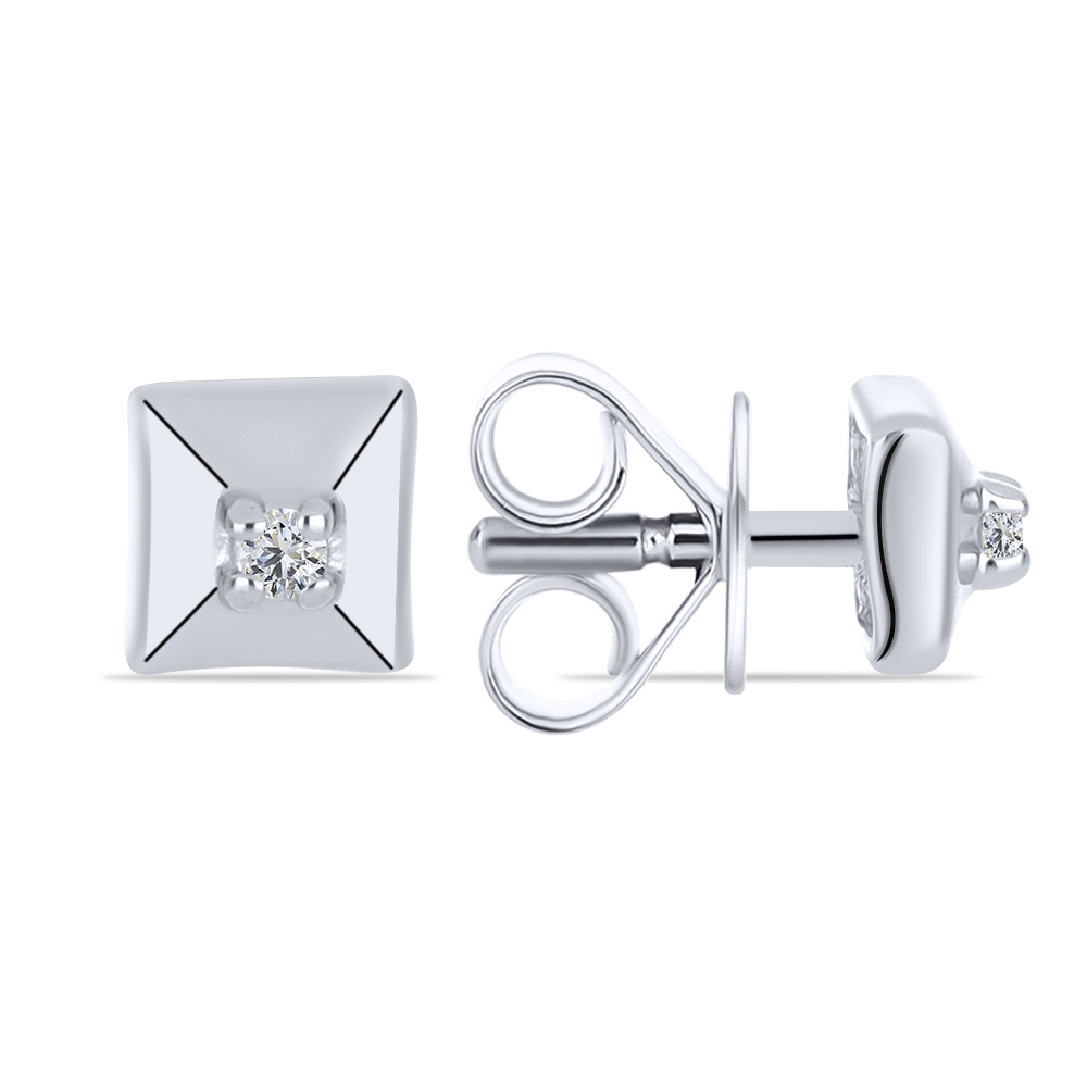 Cercei Pusete din argint  cu pietre Diamant