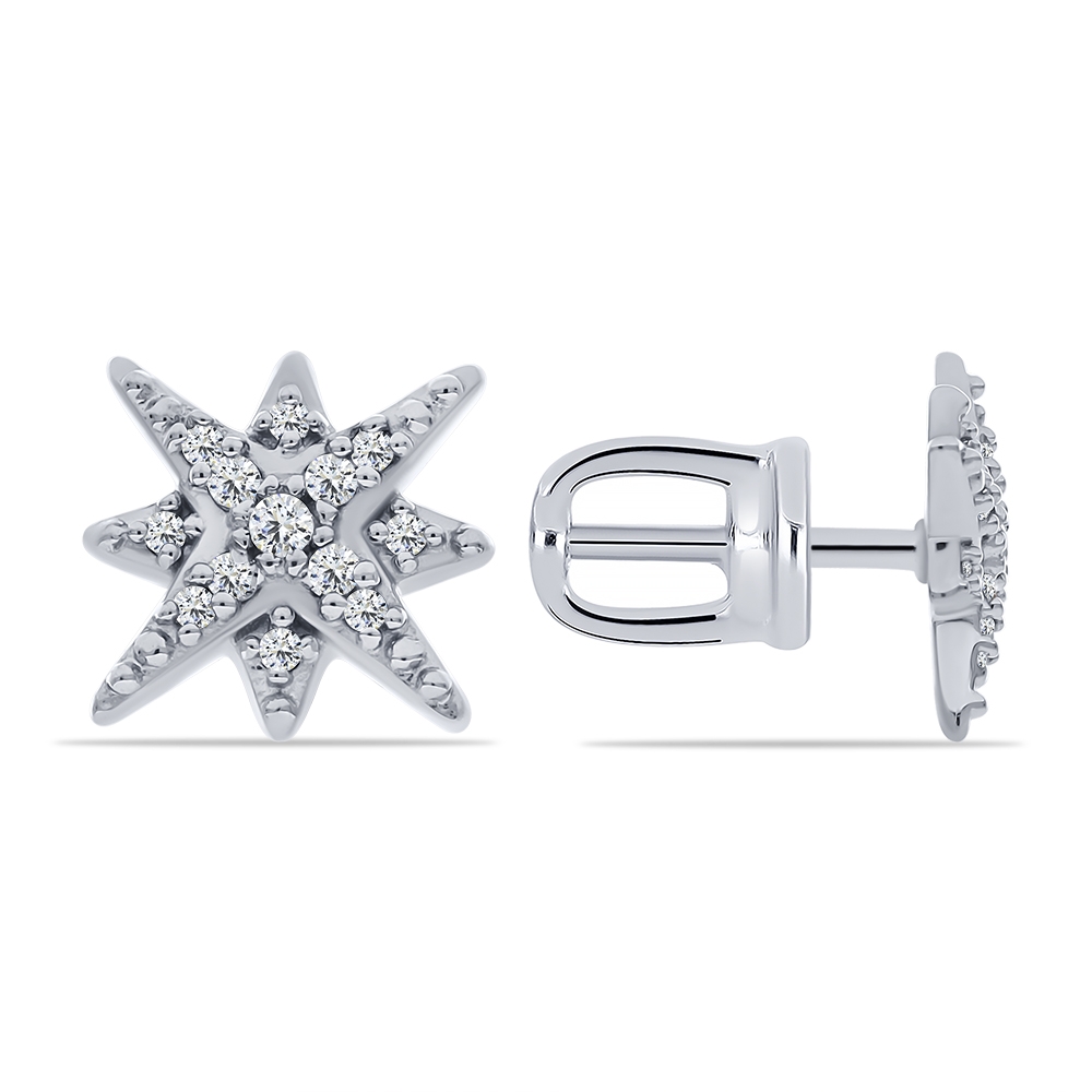 Cercei Pusete din argint  cu pietre Cubic Zirconia Incolor