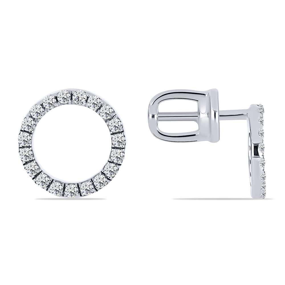 Cercei Pusete din argint  cu pietre Cubic Zirconia Incolor