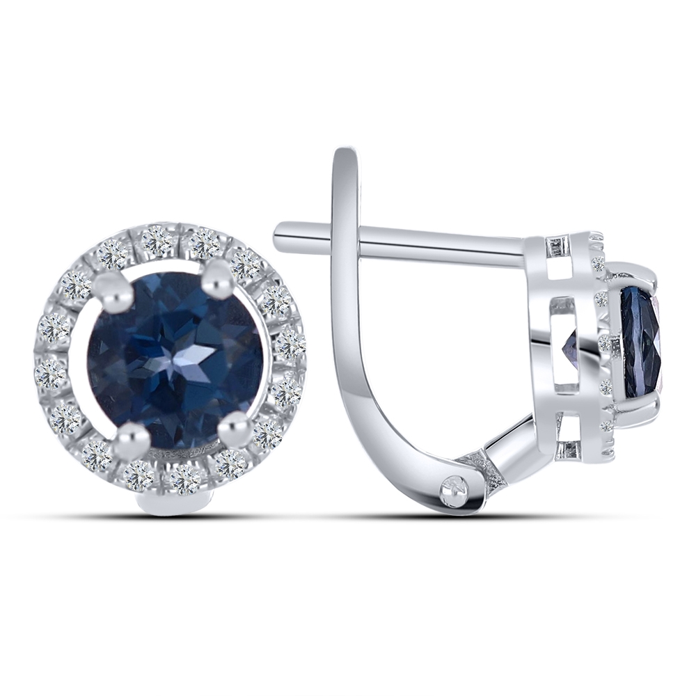 Cercei din argint  cu pietre Cubic Zirconia Incolor, Topaz London
