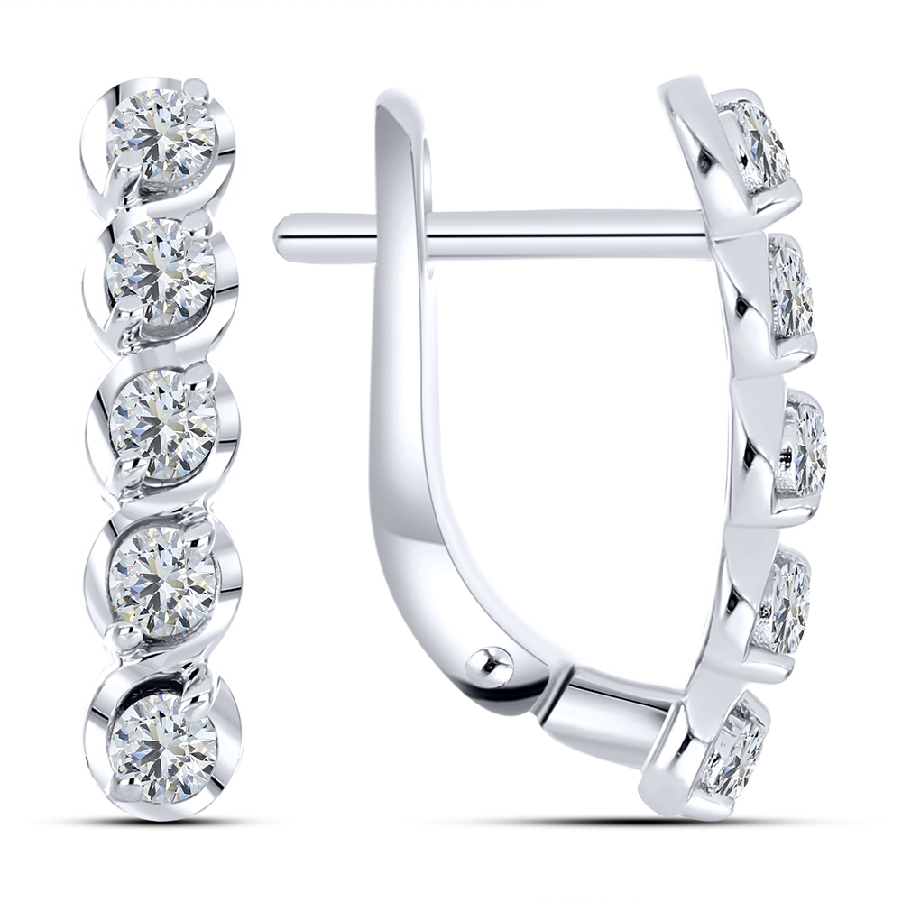 Cercei din argint  cu pietre Cubic Zirconia Incolor
