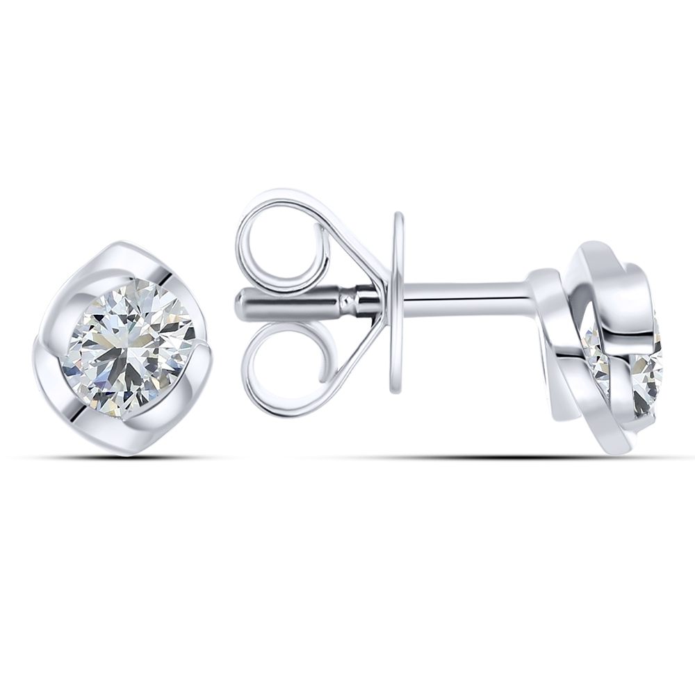 Cercei Pusete din argint  cu pietre Cubic Zirconia Incolor