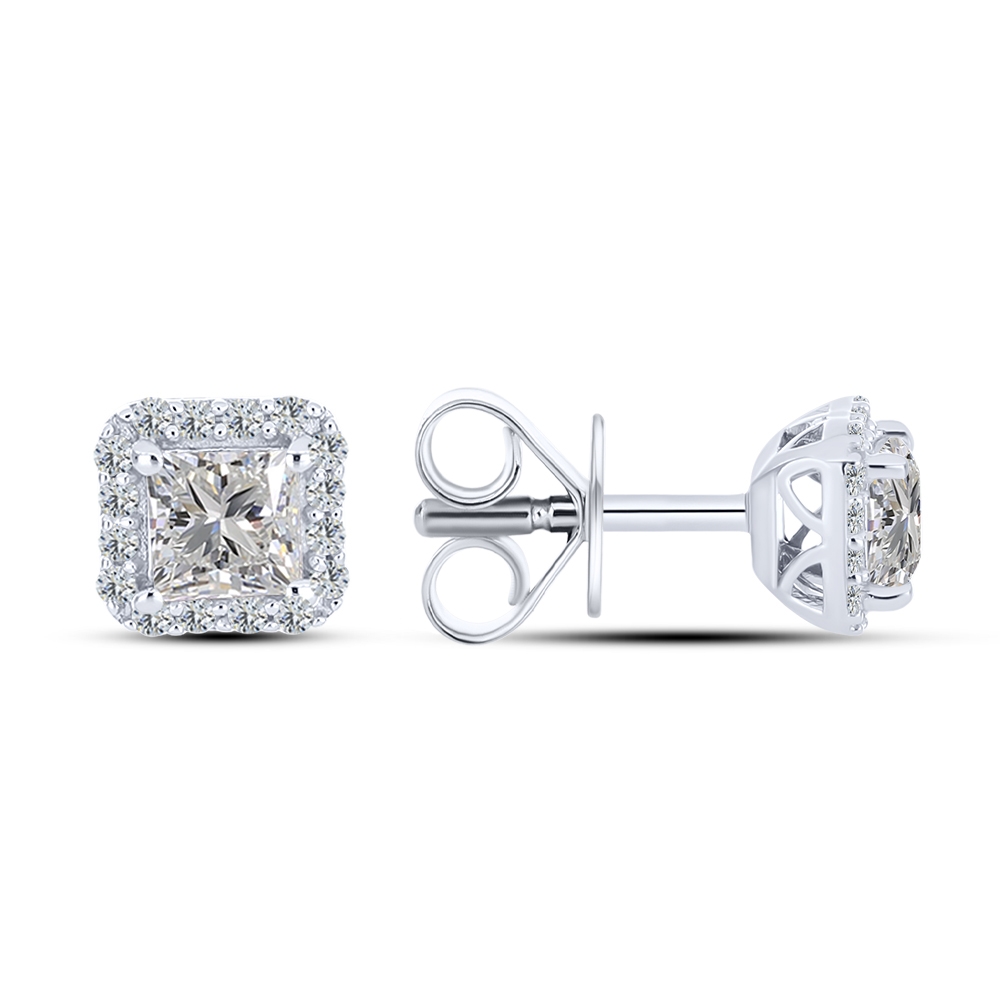 Cercei Pusete din argint  cu pietre Cubic Zirconia Incolor