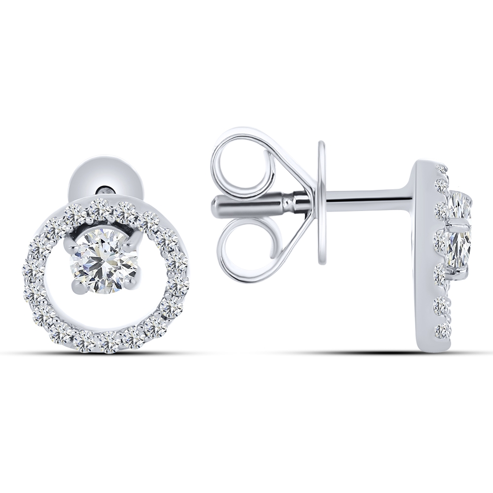 Cercei Pusete din argint  cu pietre Cubic Zirconia Incolor
