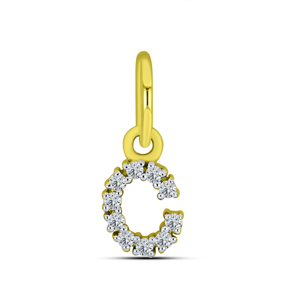 Pandantiv din aur galben cu pietre Cubic Zirconia Incolor