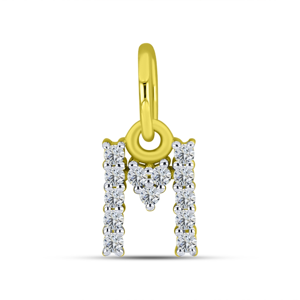 Pandantiv din aur galben cu pietre Cubic Zirconia Incolor