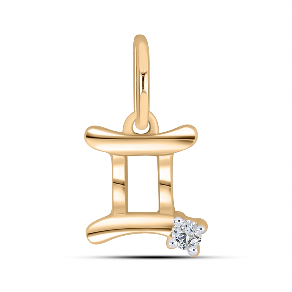Pandantiv din aur roz cu pietre Cubic Zirconia Incolor