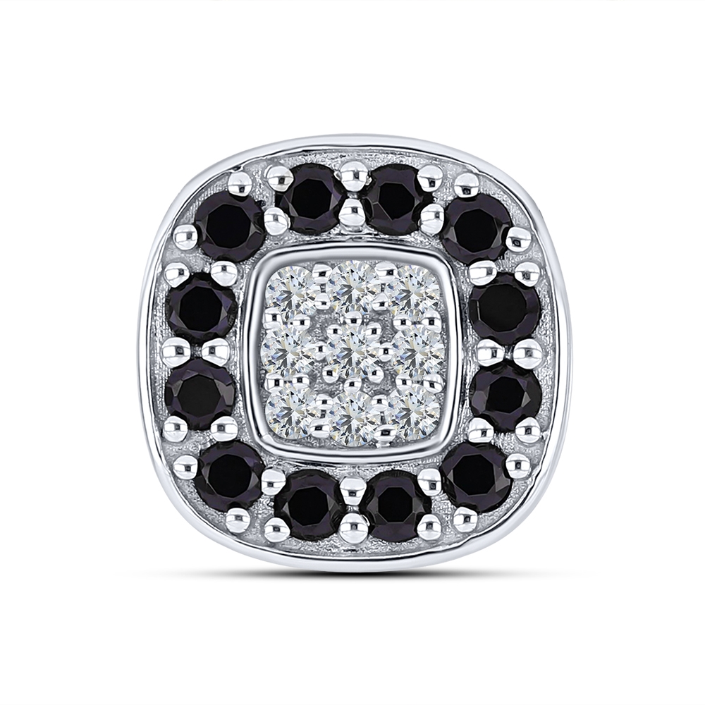 Pandantiv din aur alb cu pietre Cubic Zirconia Incolor, Safir Portocaliu