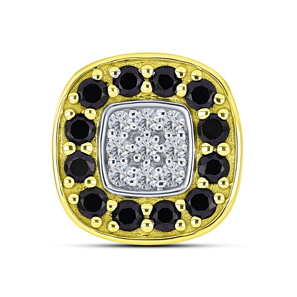 Pandantiv din aur galben cu pietre Cubic Zirconia Incolor, Safir Portocaliu