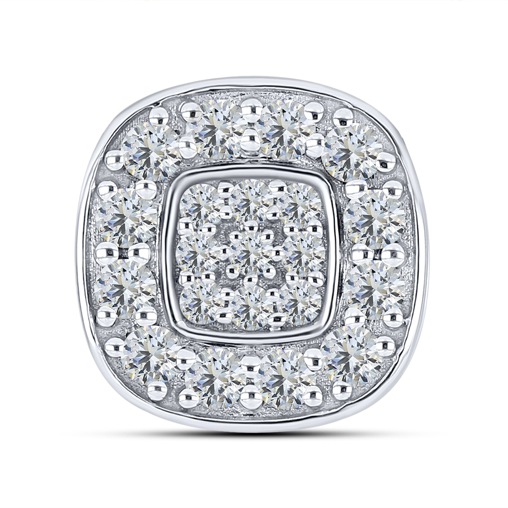 Pandantiv din aur alb cu pietre Cubic Zirconia Incolor