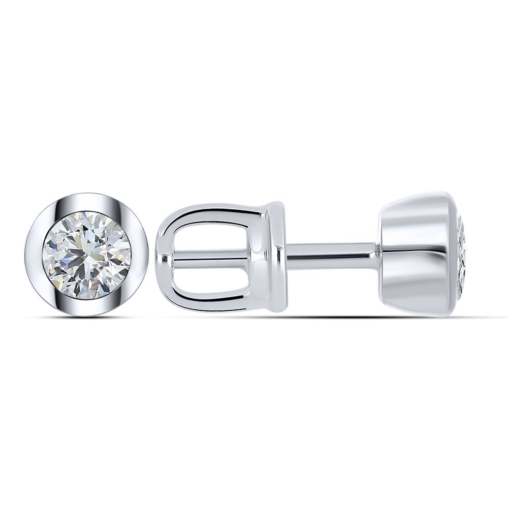 Cercei din aur alb cu pietre Cubic Zirconia Incolor