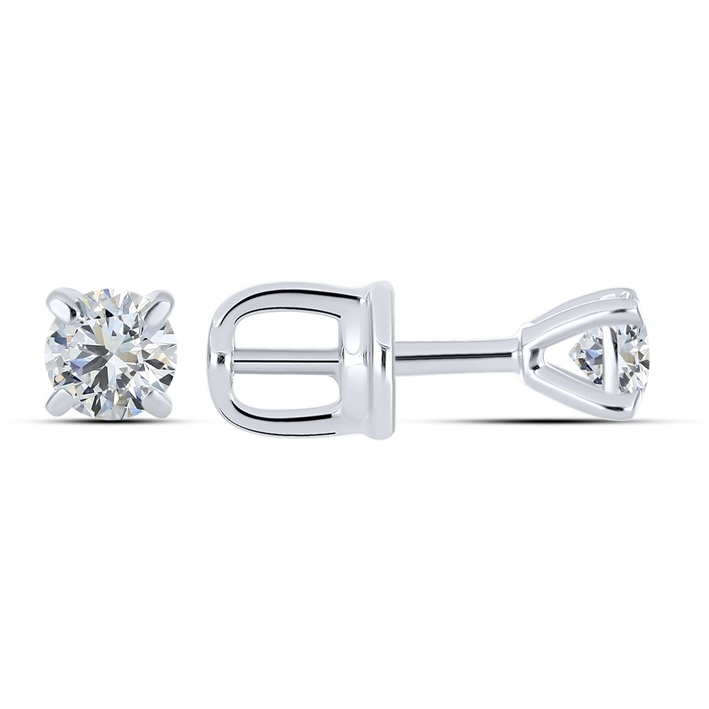 Cercei din aur alb cu pietre Cubic Zirconia Incolor
