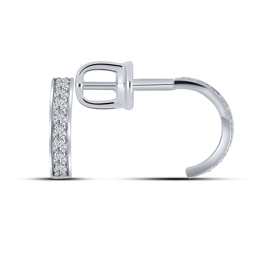 Cercei din aur alb cu pietre Cubic Zirconia Incolor