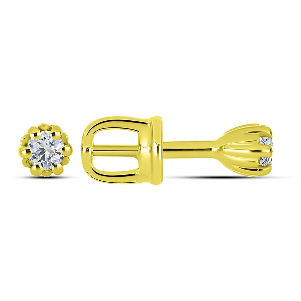 Cercei din aur galben cu pietre Cubic Zirconia Incolor