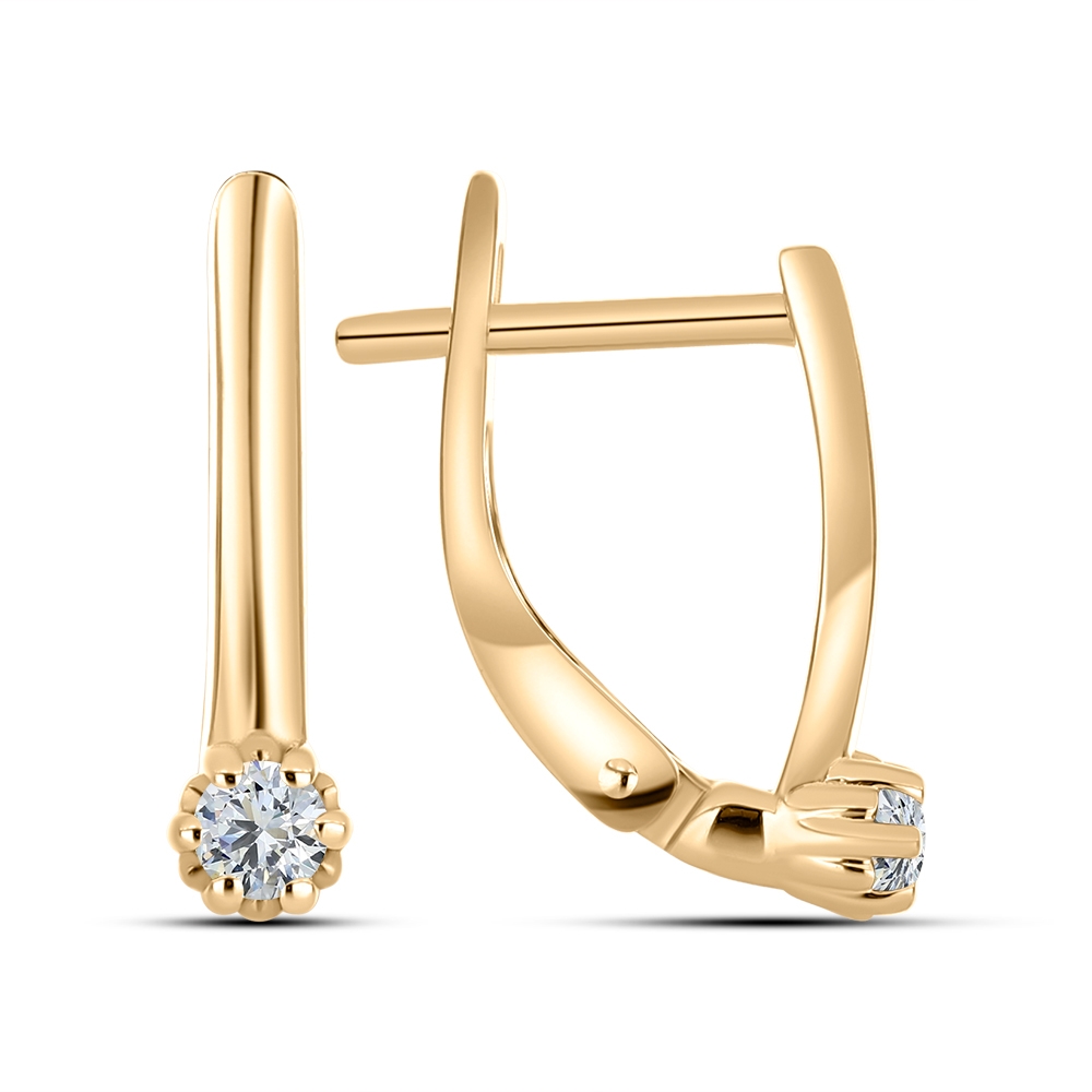 Cercei din aur roz cu pietre Cubic Zirconia Incolor