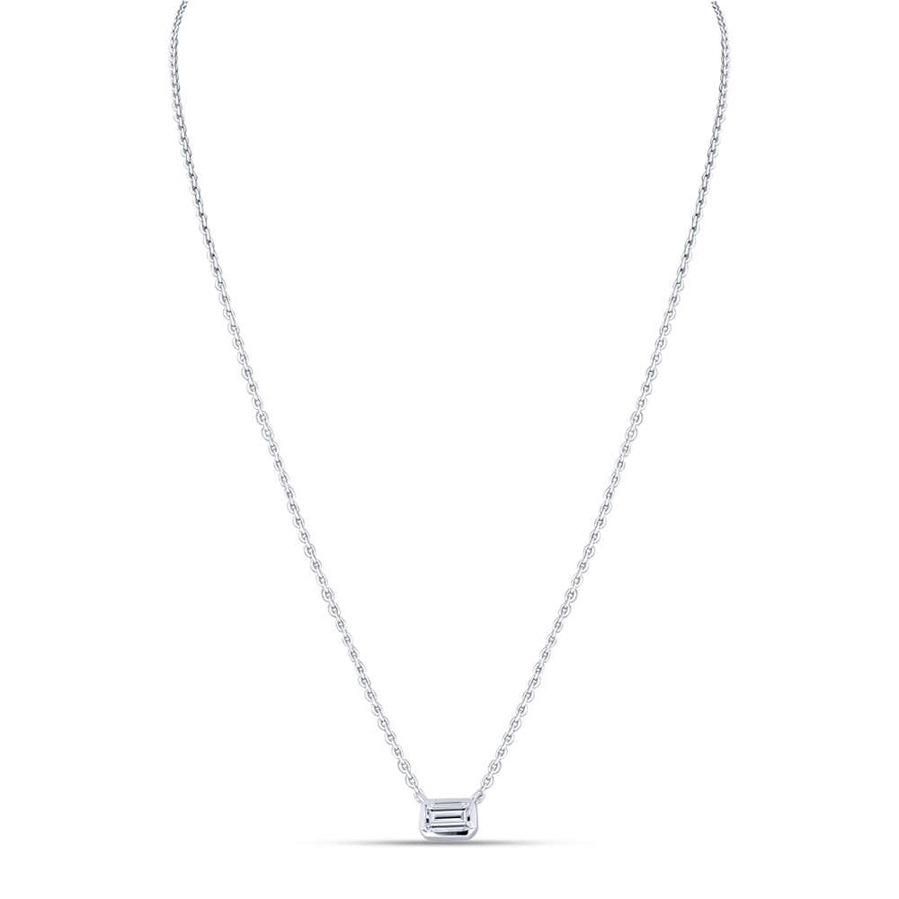 Colier din aur alb cu pietre Cubic Zirconia Incolor