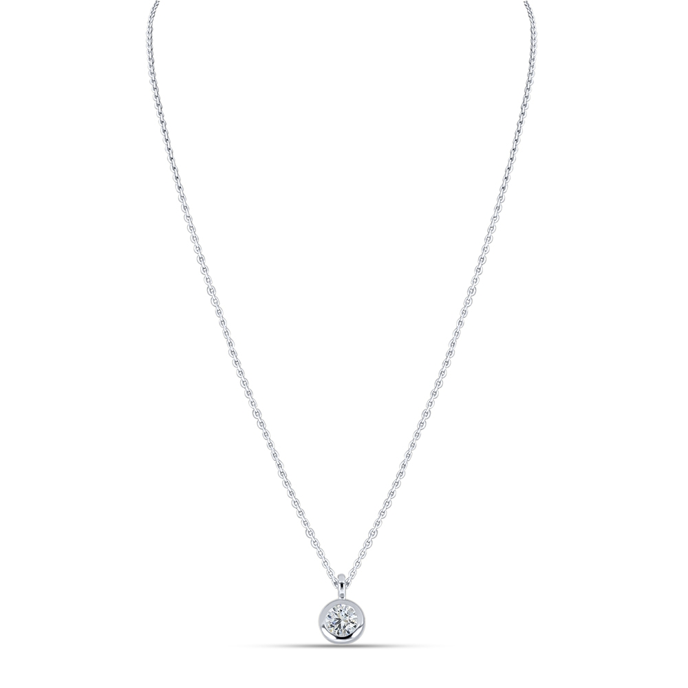 Colier din aur alb cu pietre Cubic Zirconia Incolor