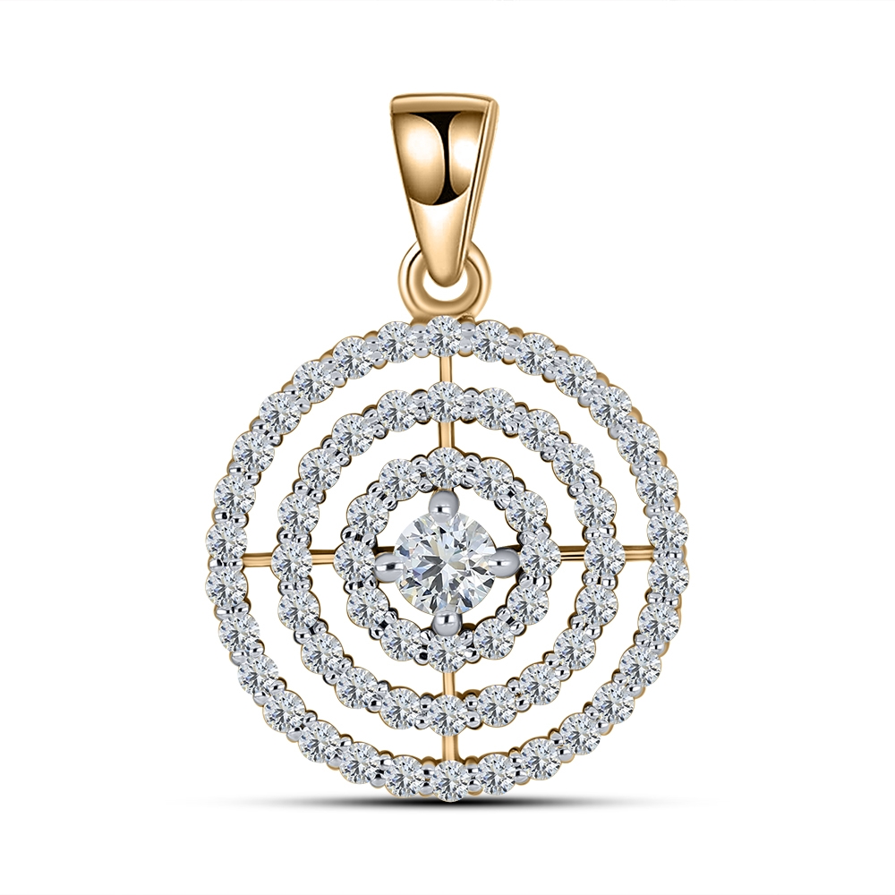 Pandantiv din aur roz cu pietre Cubic Zirconia Incolor