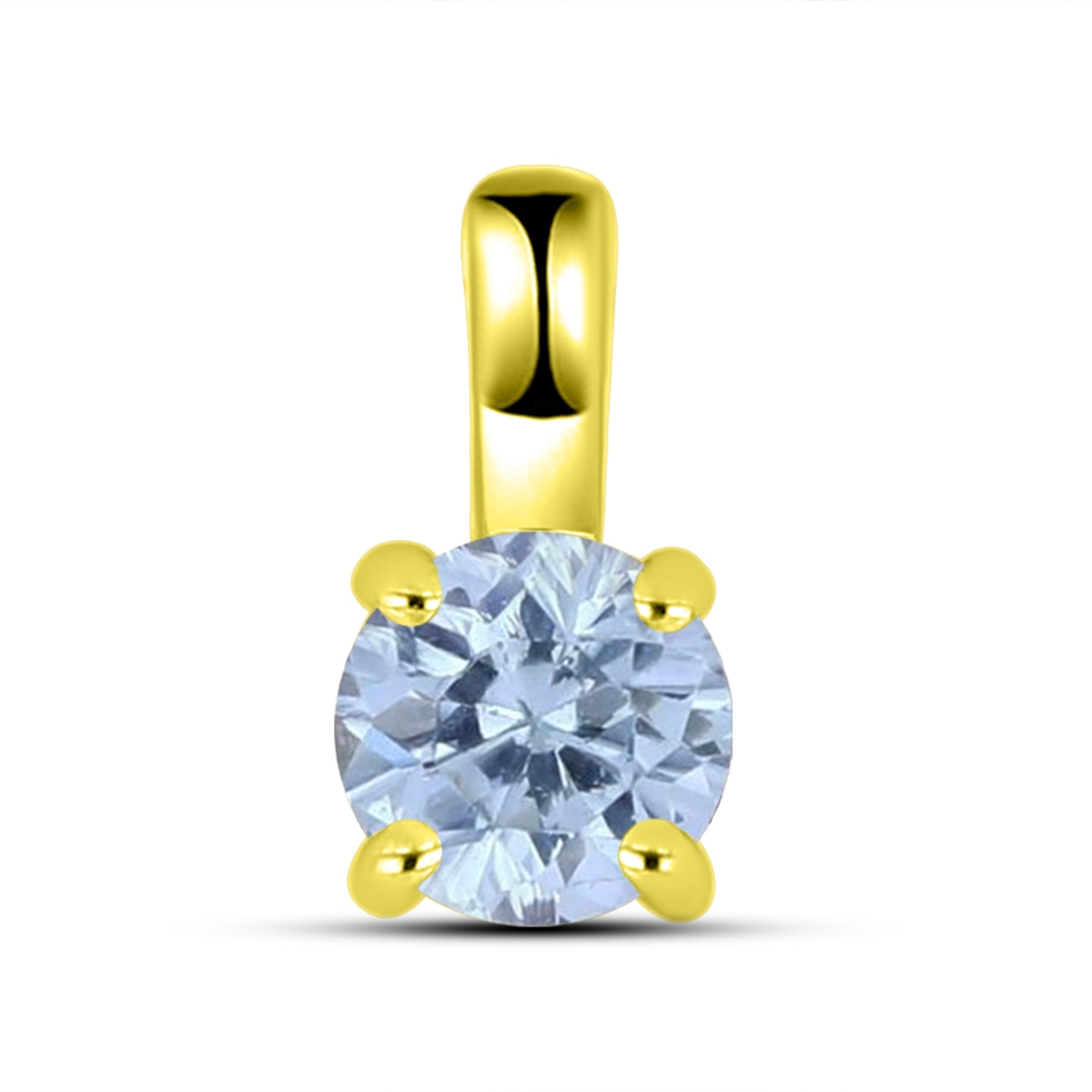 Pandantiv din aur galben cu pietre Cubic Zirconia Albastru