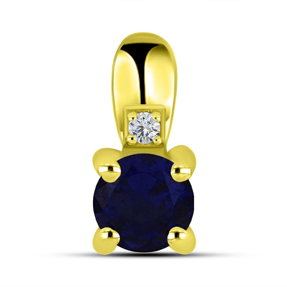 Pandantiv din aur galben cu pietre Cubic Zirconia Incolor, Cubic Zirconia Albastru