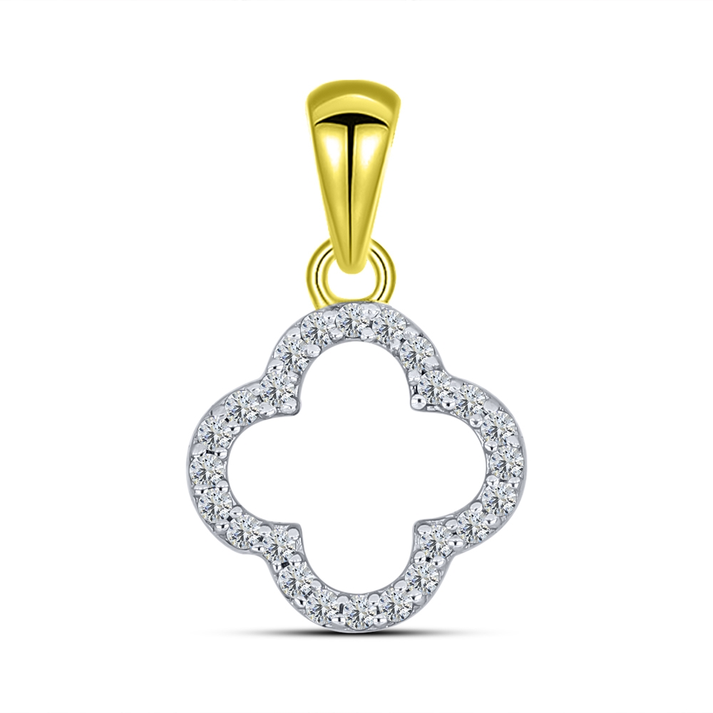 Pandantiv din aur galben cu pietre Cubic Zirconia Incolor