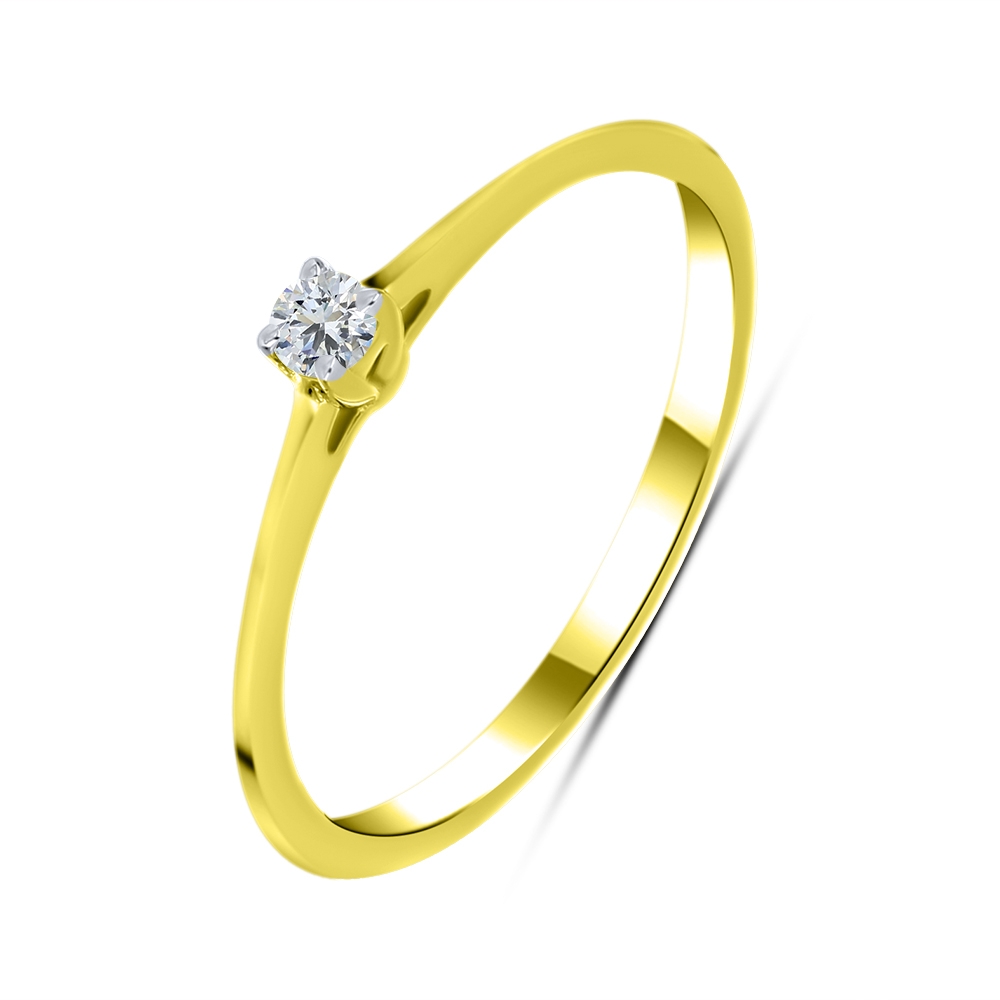 Inel din aur galben cu pietre Cubic Zirconia Incolor