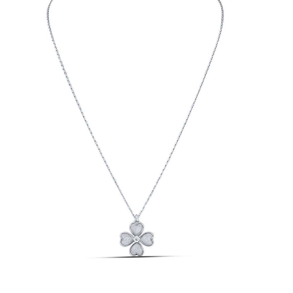 Colier din argint  cu pietre Cubic Zirconia Incolor, Finift