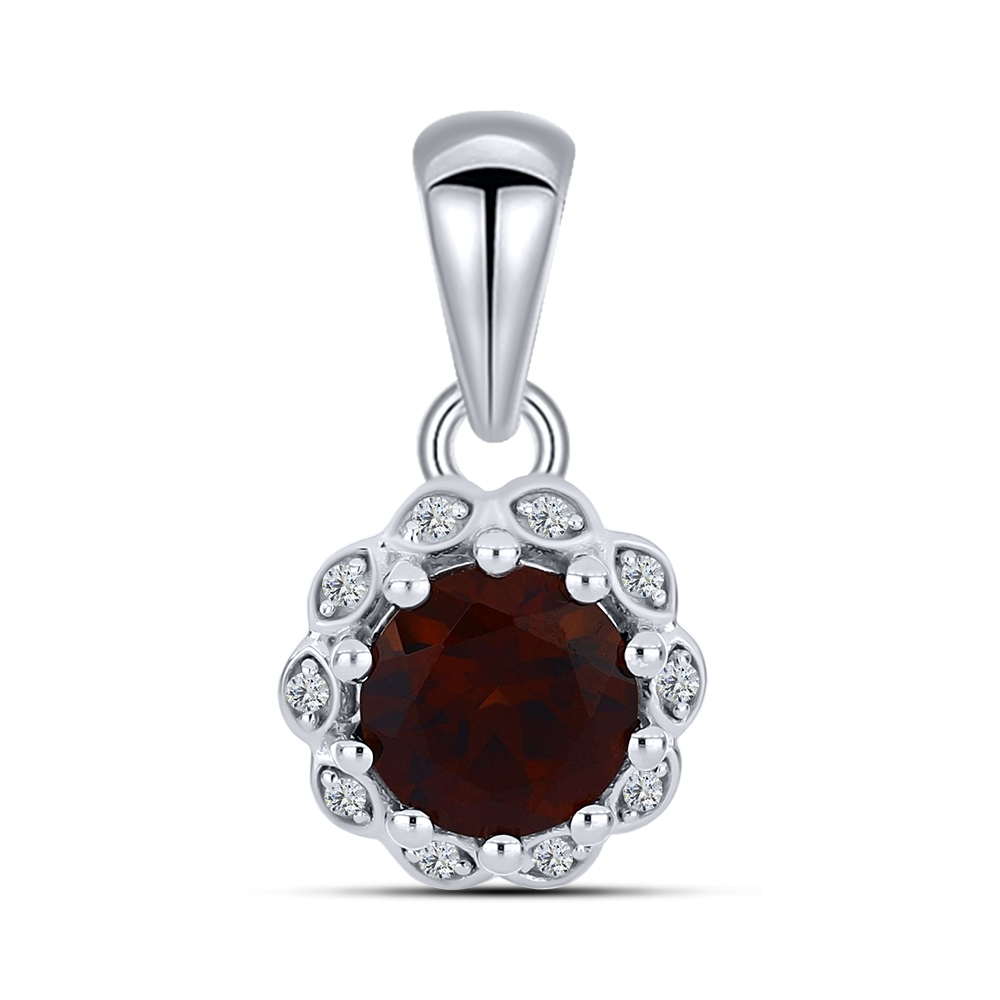 Pandantiv din argint  cu pietre Cubic Zirconia Incolor, Granat