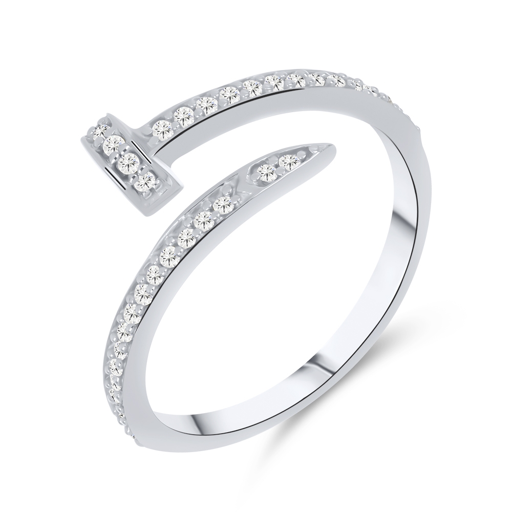 Inel din argint  cu pietre Cubic Zirconia Incolor