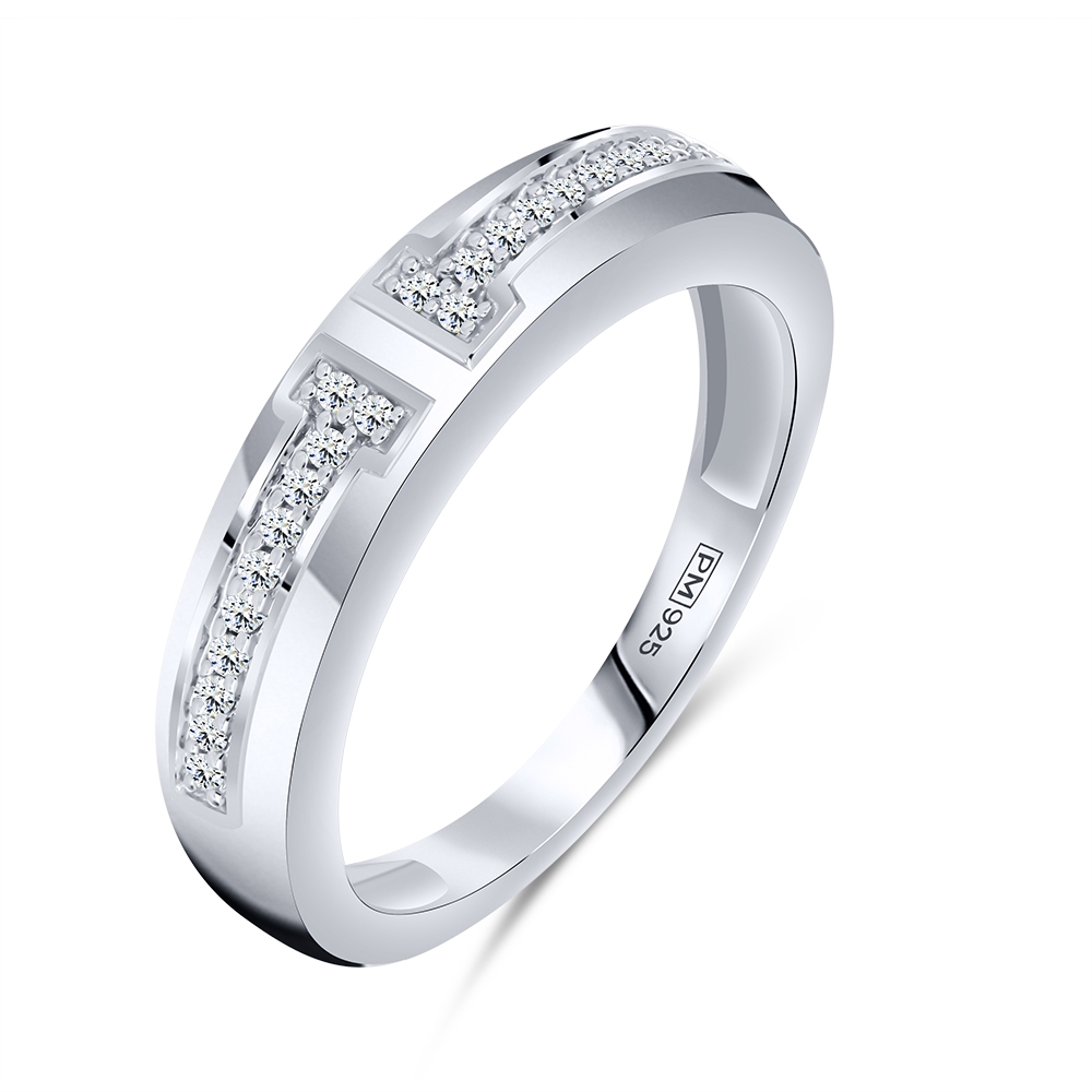 Inel din argint  cu pietre Cubic Zirconia Incolor